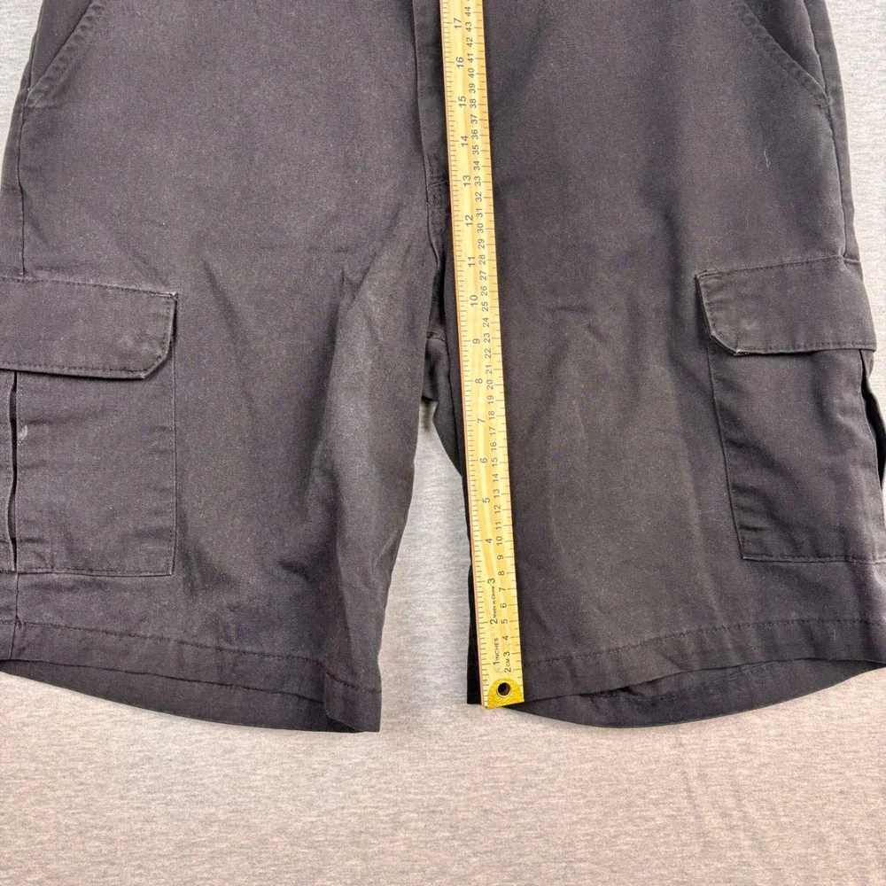 Red Kap Mens Black Cargo Shorts Workwear Flat Front Size 35 0797